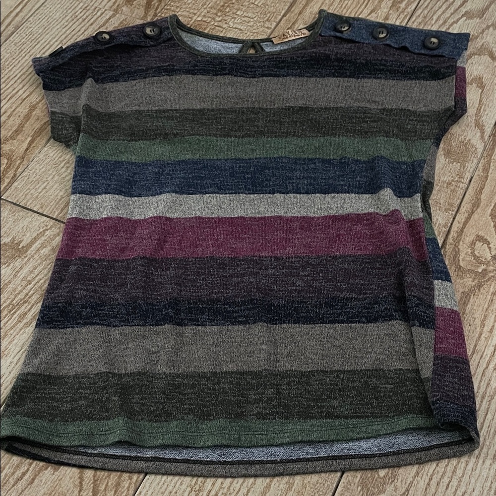 Striped Shirt with Button Detail